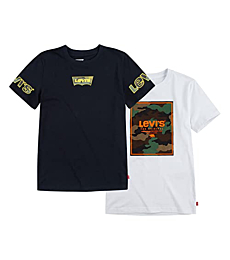 Levi's Boys' 2-Pack Graphic T-Shirt, Black/White, S