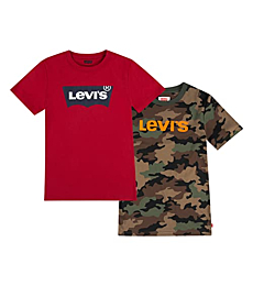 Levi's Boys' 2-Pack Graphic T-Shirt, Red/Camo, S