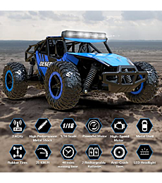 Remote Control Truck, STEMTRON 1/16 Scale 4WD Off-Road Terrain RC Cars Radio Control Monster Truck 10MPH Monster Truck High Speed All Terrain RC Vehicle for Kids or Adults, Boys or Girls