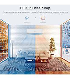 DELLA 12,000 BTU Wifi Enabled Mini Split Air Conditioner & Heater Ductless Inverter System, 17 SEER 208-230V Energy Efficient Unit with 1 Ton Heat Pump, Cools Up to 550 Sq. Ft. (FZ Series)