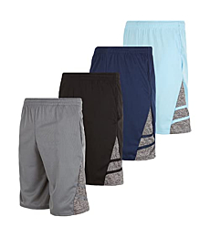 X Game Time - 4 Pack Men's Active Mesh Basketball Shorts Athletic Performance Shorts (X-Large, Set D)
