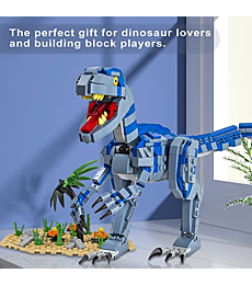 Dinosaur Building Toys, 649PCS Velociraptor Building Kit for 6-10 Boys, 15.1 Inches Big Creative Dinosaur Toy for 7-9 Year Old Boy Christmas Birthday Gift