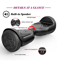 FLYING-ANT Hoverboard, 6.5 Inch Self Balancing Hoverboards with Bluetooth, Hover Board for Kids Teenagers
