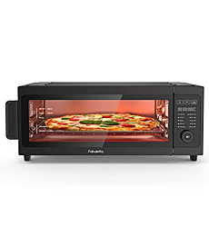 Air Fryer Toaster Oven Combo - Fabuletta 10-in-1 Countertop Convection Oven 1800W, Flip Up & Away Capability for Storage Space, Oil-Less Air Fryer Oven Fit 12" Pizza, 9 Slices Toast, 5 Accessories