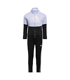 adidas girls Zip Front Classic Tricot Jacket and Joggers Set (5, Violet Tone)