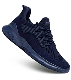 Mens Slip on Running Shoes Ultra Light Breathable Casual Walking Work Shoes Tennis Sneakers Mesh Gym Travel Sports Shoes Blue