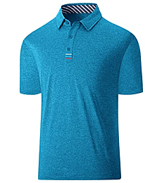 ZITY Golf Polo Shirts for Men Short Sleeve Athletic Tennis T-Shirt 017-3-AqueBlue-M