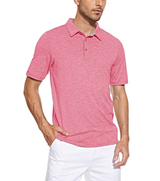 Workout Polo Shirts for Men Golf Polo Shirts Men Short Sleeve Shirts Athletic T Shirts for Men Casual Collared T-Shirts Dad Shirts Work Shirts Hiking Shirts Pink