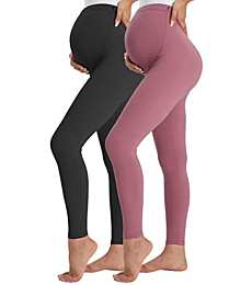 Buttergene Women's Maternity Leggings over the Belly Pregnancy Active Wear Workout Yoga Tights Pants