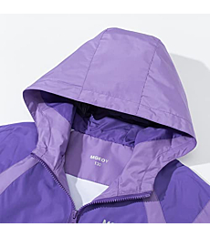 Girls Rain Jacket Hood Lightweight Waterproof Raincoat Rain Coats for Girls Kids