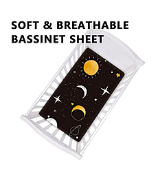 CHTAI Bassinet Sheets for Baby Boy, 2-Pack Jersey Fabric Super Soft for Oval Rectangular Hourglass Mattresses