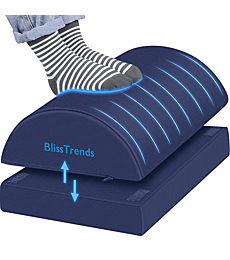 BlissTrends Foot Rest for Under Desk at Work-Versatile Foot Stool with Washable Cover--Comfortable Footrest with 2 Adjustable Heights for Car,Home and Office to Relieve Back,Lumbar,Knee Pain-Blue