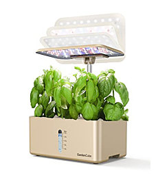 GardenCube Hydroponics Growing System Garden: 8 Pods Indoor Herb Garden with Grow Light Plants Germination Kit Quiet Automatic Hydroponic Height Adjustable - Gardening Gifts for Women Kitchen White