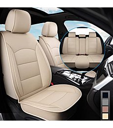Wekar WK-001 Leather Car Seat Covers Full Set for 5 Seats, Front Seat Covers for Cars with Rear Automotive Seat Covers, Waterproof Vehicle Cushion Cover Universal Fit for Most Cars & SUVs