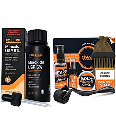 FOLLIXIL Minoxidil 5% and 6 in 1 Beard Growth Kit