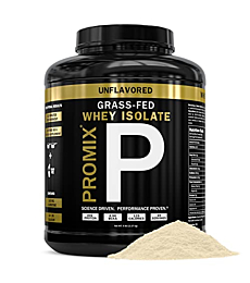 Promix Whey Protein Isolate Powder, Unflavored - 5lb Bulk - Grass-Fed & 100% All Natural - ­Post Workout Fitness & Nutrition Shakes, Smoothies, Baking & Cooking Recipes - Gluten-Free & Keto-Friendly