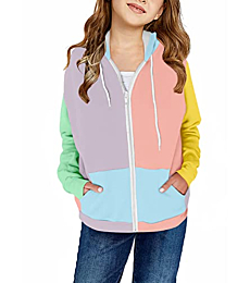 storeofbaby Hooded Sweatshirt for Girls Cozy Light Hoody Zipper Sweat Jacket