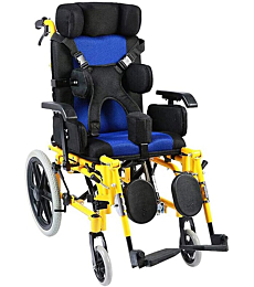 Adjustable Wheelchair Lightweight Driving Medical Full Lying Ergonomic Child Wheelchair Multi-Functional Wheelchair Car for Cerebral Palsy, Kids