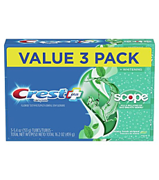 Crest + Scope Complete Whitening Toothpaste, Minty Fresh, 5.4 oz (Pack of 3)