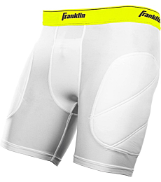 Franklin Sports-Youth Baseball Sliding Shorts - Padded Slide Shorts with Cup Holder - Compression Shorts Perfect For Baseball and Softball - Small , White