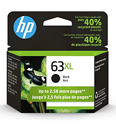 Original HP 63XL Black High-yield Ink Cartridge | Works with HP DeskJet 1112, 2130, 3630 Series; HP ENVY 4510, 4520 Series; HP OfficeJet 3830, 4650, 5200 Series | Eligible for Instant Ink | F6U64AN