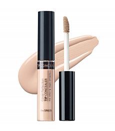 [the SAEM] Cover Perfection Tip Concealer SPF28 PA++ 6.5g - High Adherence Concealer without Clumping and Cracking, Covers Blemishes, Freckles and Dark Circles #1.5 Natural Beige