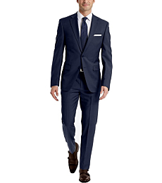Calvin Klein Men's Slim Fit Suit Separates, Solid Medium Blue, 34W x 34L