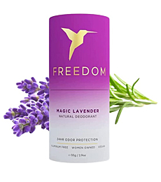 Freedom EWG Verified 100% Natural Aluminum Free Deodorant Stick For sensitive Skin for Women & Men - Cruelty Free, and It REALLY works (Lavender, ECO Paper)