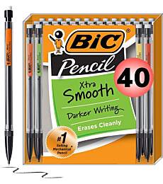 BIC Xtra-Smooth Mechanical Pencils With Erasers, Medium Point (0.7mm), 40-Count Pack, Bulk Mechanical Pencils for School or Office Supplies