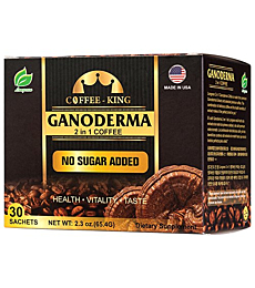 Ganoderma Coffee - Reishi Coffee Mix- Instant 2-in-1 Mushroom Coffee. All Natural Ganoderma Lucidum With Instant Coffee. A Non Sugar Dietary Supplement To Replace Regular Coffee - 30 sachets