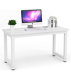 Tribesigns Modern Simple Style Computer Desk PC Laptop Study Table Workstation for Home Office White