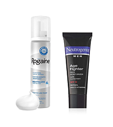 Hair Loss & Regrowth Foam and Neutrogena Age Fighter Men's Anti-Wrinkle Face Moisturizer Lotion