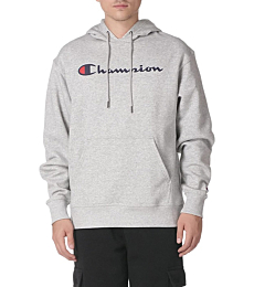 Champion mens Powerblend Fleece Pullover Hoodie, Script Logo Hooded Sweatshirt, Oxford Gray-y06794, X-Small US