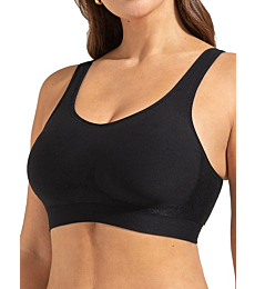 SHAPERMINT Compression Wirefree High Support Bra for Women Small to Plus Size Everyday Wear, Exercise and Offers Back Support Black