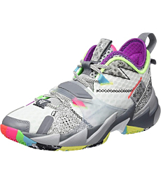 Nike Jordan WHY NOT ZER0.3, Men's Basketball Shoe, White White Cool Grey Wolf Grey Rage Green, 3 UK (35.5 EU)