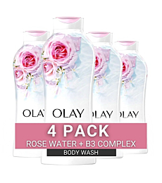 Olay Fresh Outlast Body Wash with B3, Rose Water and Sweet Nectar, 22 Fl Oz (Pack of 4)