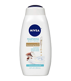 NIVEA Coconut and Almond Milk Body Wash with Nourishing Serum, 20 Fl Oz Bottle
