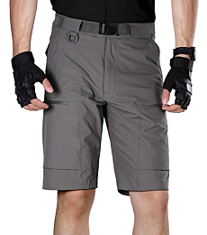 FREE SOLDIER Men's Lightweight Breathable Quick Dry Tactical Shorts Hiking Cargo Shorts Nylon Spandex (Gray 34W x 10L)
