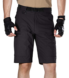 FREE SOLDIER Men's Lightweight Breathable Quick Dry Tactical Shorts Hiking Cargo Shorts Nylon Spandex (Black 30W x 10L)
