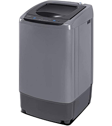 COMFEE' Portable Washing Machine, 0.9 cu.ft Compact Washer With LED Display, 5 Wash Cycles, 2 Built-in Rollers, Space Saving Full-Automatic Washer, Ideal Laundry for RV, Dorm, Apartment, Magnetic Gray
