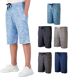 5 Pack: Big Boys Girls Youth Teen Printed Shorts Camo Mesh Dry-Fit Sport Active Athletic Knit Mesh Basketball Soccer Exercise Running Lacrosse Tennis Performance Gym Teen Clothing-St 1,M (8/10)