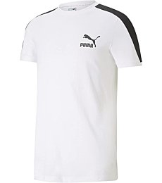 PUMA mens Iconic T7 Tee T Shirt, Puma White, Large US