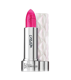 IT Cosmetics Pillow Lips Lipstick, 11:11 - Bright Fuchsia with a Cream Finish - High-Pigment Color & Lip-Plumping Effect - With Collagen, Beeswax & Shea Butter - 0.13 oz