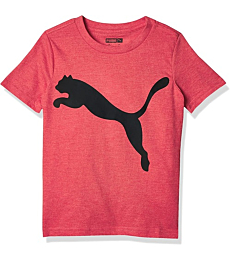 PUMA boys Big Cat Logo T-shirt T Shirt, High Risk Red Heather, Large US