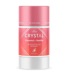 Crystal Magnesium Solid Stick Natural Deodorant, Non-Irritating Aluminum Free Deodorant for Men or Women, Safely and Effectively Fights Odor, Baking Soda Free, Coconut + Vanilla, 2.5 oz
