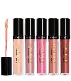 Lip Gloss Set by Revlon, Super Lustrous 5 Piece Gift Set, Non-Sticky, High Shine, Cream & Pearl Finishes, Pack of 5