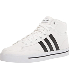 adidas Men's Retrovulc Mid Skate Shoe, White/Core Black/Grey Two, 10.5