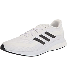adidas Men's Supernova + Running Shoe, White/Core Black/Dash Grey, 4