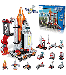 Space Exploration Shuttle Toys for 6 7 8 9 10 11 12 Year Old Boys Kids 12-in-1 STEM Aerospace Building Kit Toy with Heavy Transport Rocket and Launcher Best Gifts for 6-12 Year Old Kids (566 Pieces)