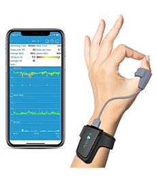 Overnight Blood Oxygen Saturation Monitor for SpO2 and Heart Rate Tracking Continuously, Bluetooth Finger Ring with Free APP &PC Report - Wellue Sleep O2 Pulse Oximeter with Smart Alarm